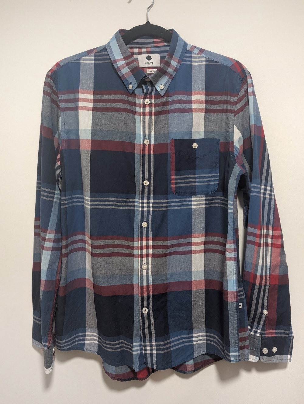 NN07 | New Derek Plaid Button Down In Blue/Red